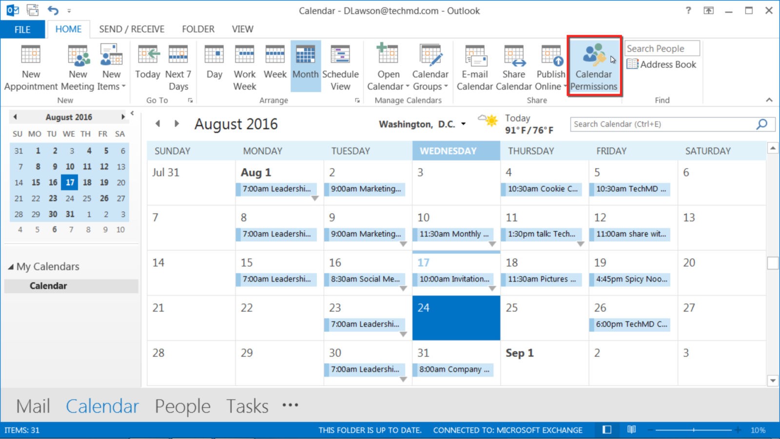 Sharing Calendars in Outlook TechMD