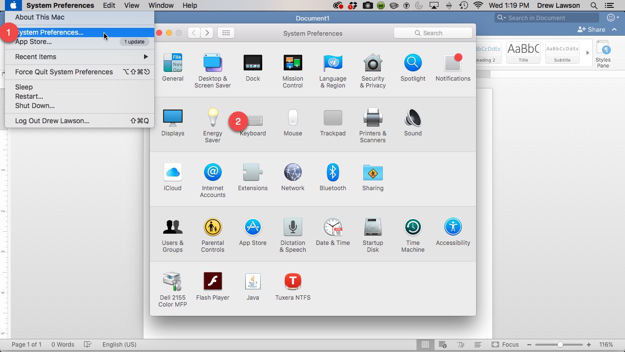 Start by opening the System Preferences window