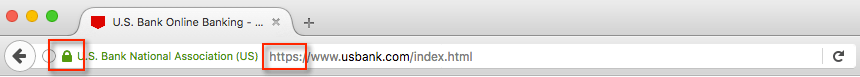 The Firefox navigation bar showing a secure connection