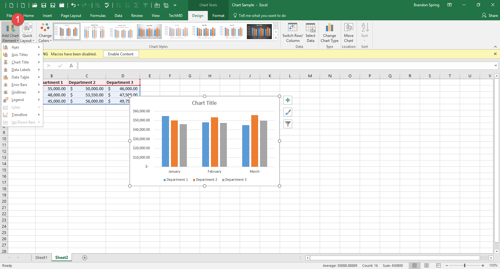 Chart Elements Button Excel